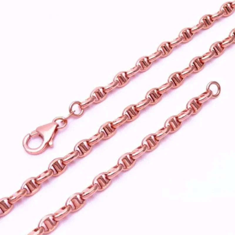 Copper plated rose gold style chunky necklace hip hop fashion chains stacking charms jewelry for men and women