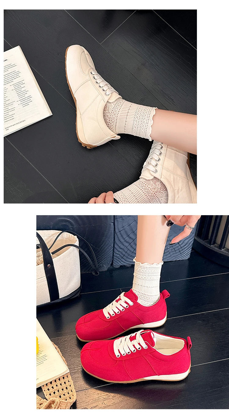 German Training Shoes Women's 2026 Summer Lace Up Forrest Gump Shoes Women's Split Toe Breathable Sports Shoes