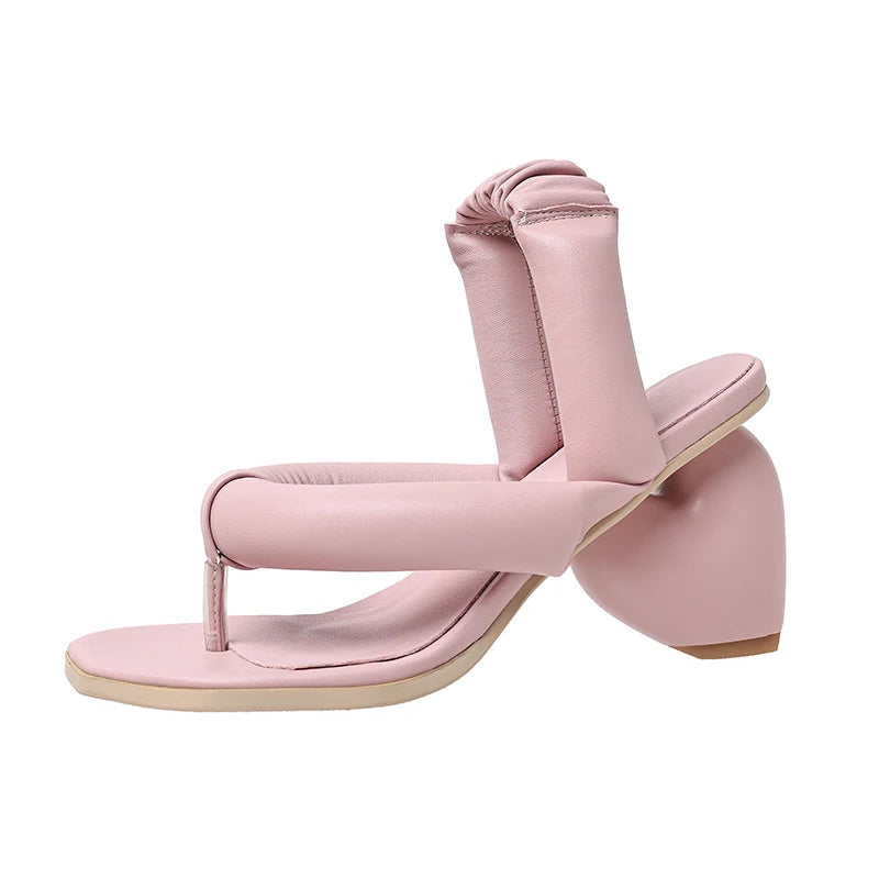 Sexy Flip Flops High Heels Slippers Women Summer Heart Shape Heel Sandals Lady Party Dating Strange Heels Slippers
