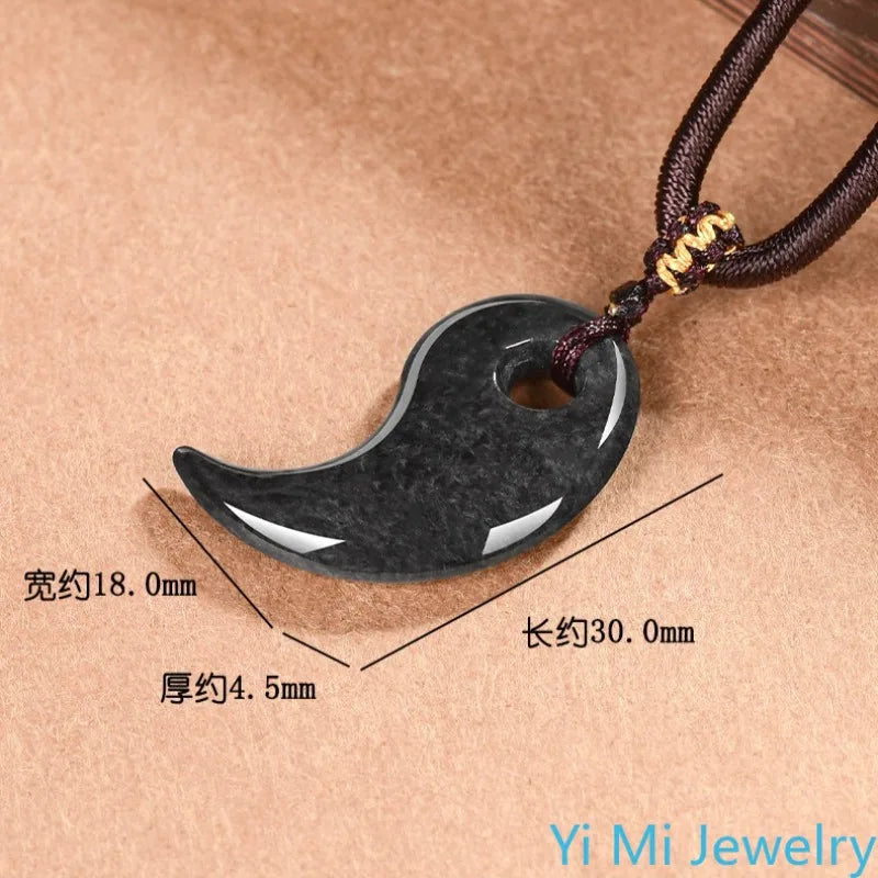 1 set of Burmese A-grade Jade Tai Chi Jade Pendant Fashionable Feng Shui Couple Necklace Fashionable Jewelry Holiday Gift