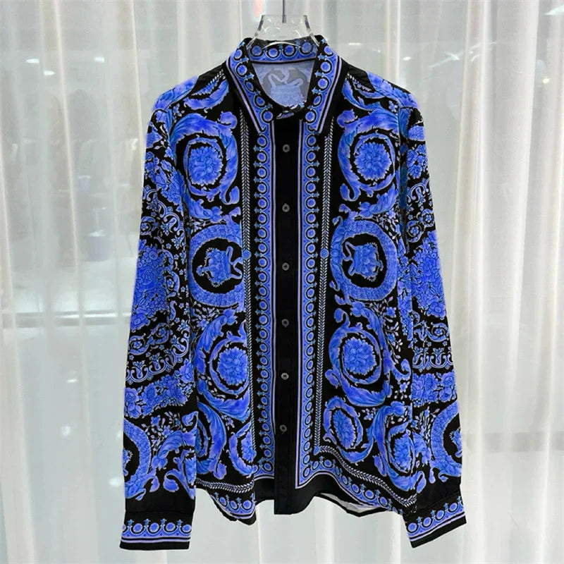 2025 Spring and Summer New Fashion Digital Printing Men's Short Sleeve Shirt High Quality Comfortable Lightweight Fabric
