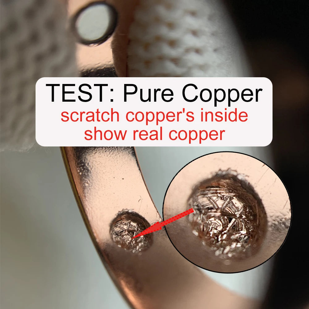 Vinterly Pure Copper Magnetic Rings for Women Men 6mm Health Energy Finger Open Cuff Adjustable Jewelry High Magnet Resizable