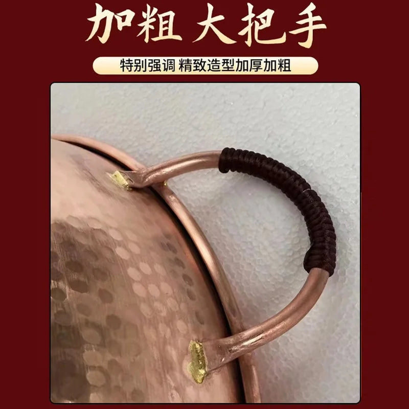 Artisan Hammered Copper Hot Pot Universal Heat Retention Cookware for All Stove Types Practical Soup Pot