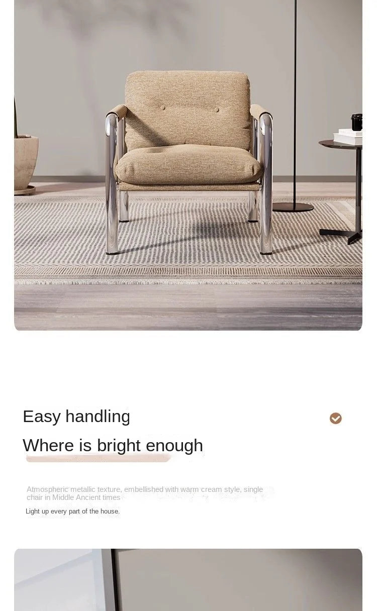 MOMO New Italian-style Bauhaus Lounge Chair Living Room Lazy Single Sofa Chair Light Luxury Premium Feeling Sofa Chair