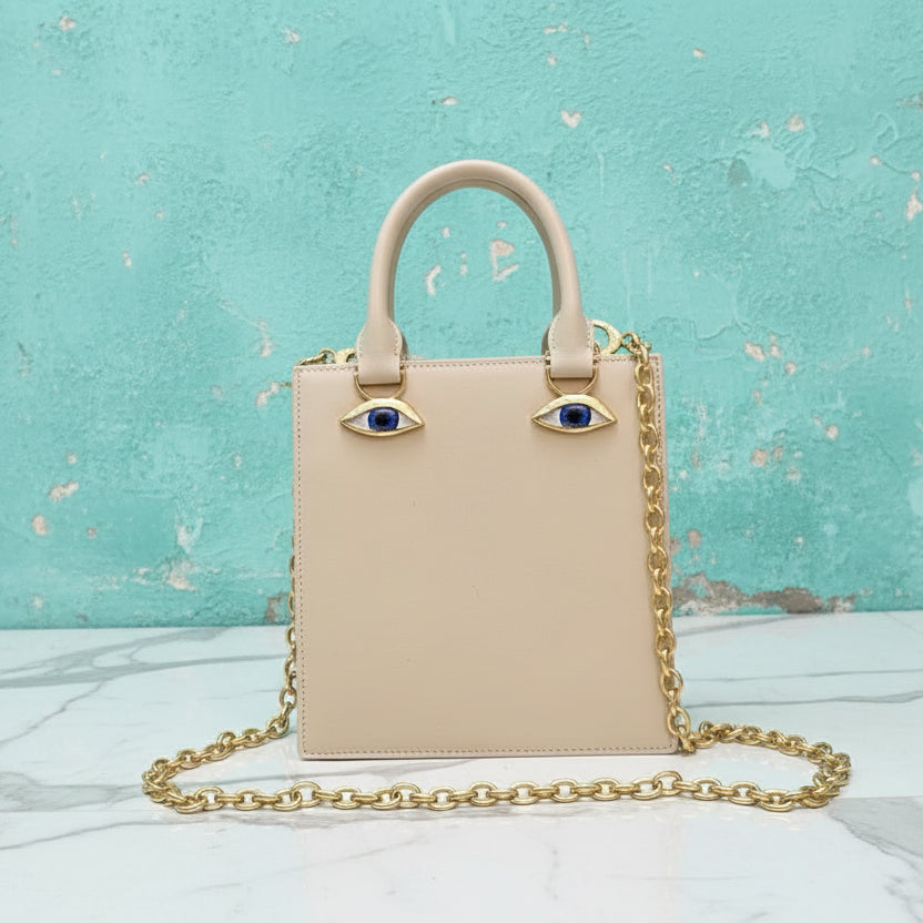 2026 Summer New Women's Surreal  Leather Handbag 3D Face Hand Grip Pattern Tote Bag Silver Patent Leather Square Versatile Shoulder Bag