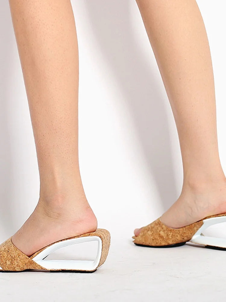 Candy Color Heeled Sandals Open Toe Heels Strange Style One Strap High Heel Women Luxury Designer Shoes Summer Patchwork Mules