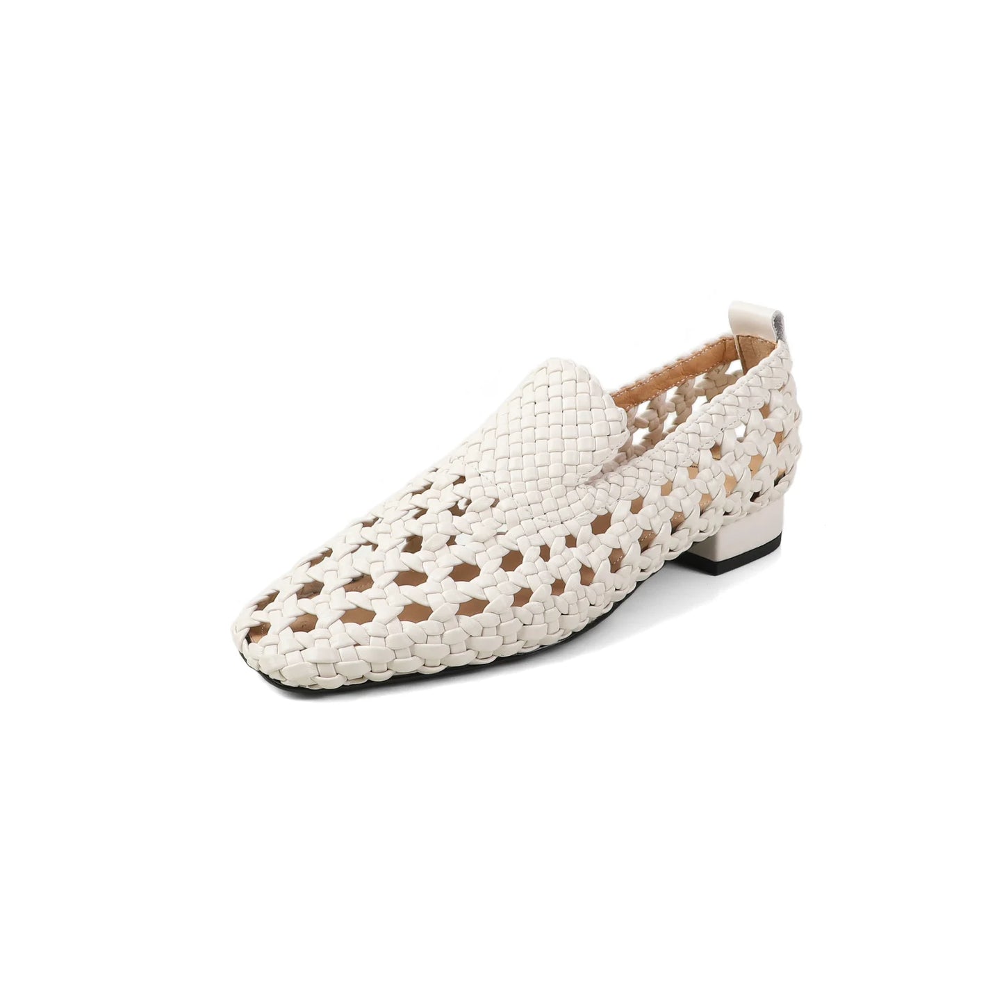 Hot Sale Genuine Leather Braided Sandals Women Low Heel Breathable Summer Loafers Sandals Female Leisure Sandals