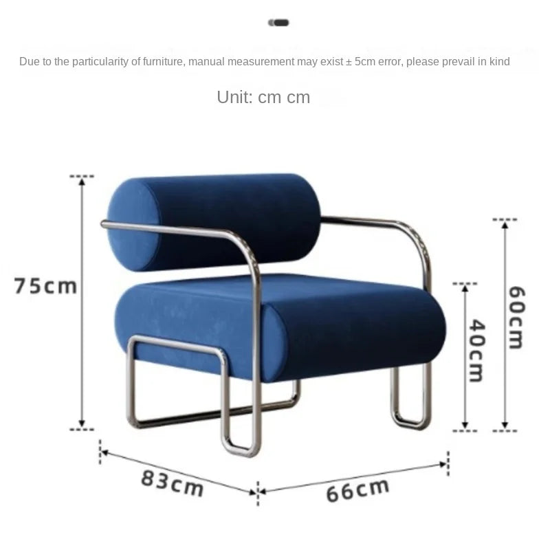Homestay Light Luxury Reception Chair Stainless Steel Creative Leisure Bauhaus Single