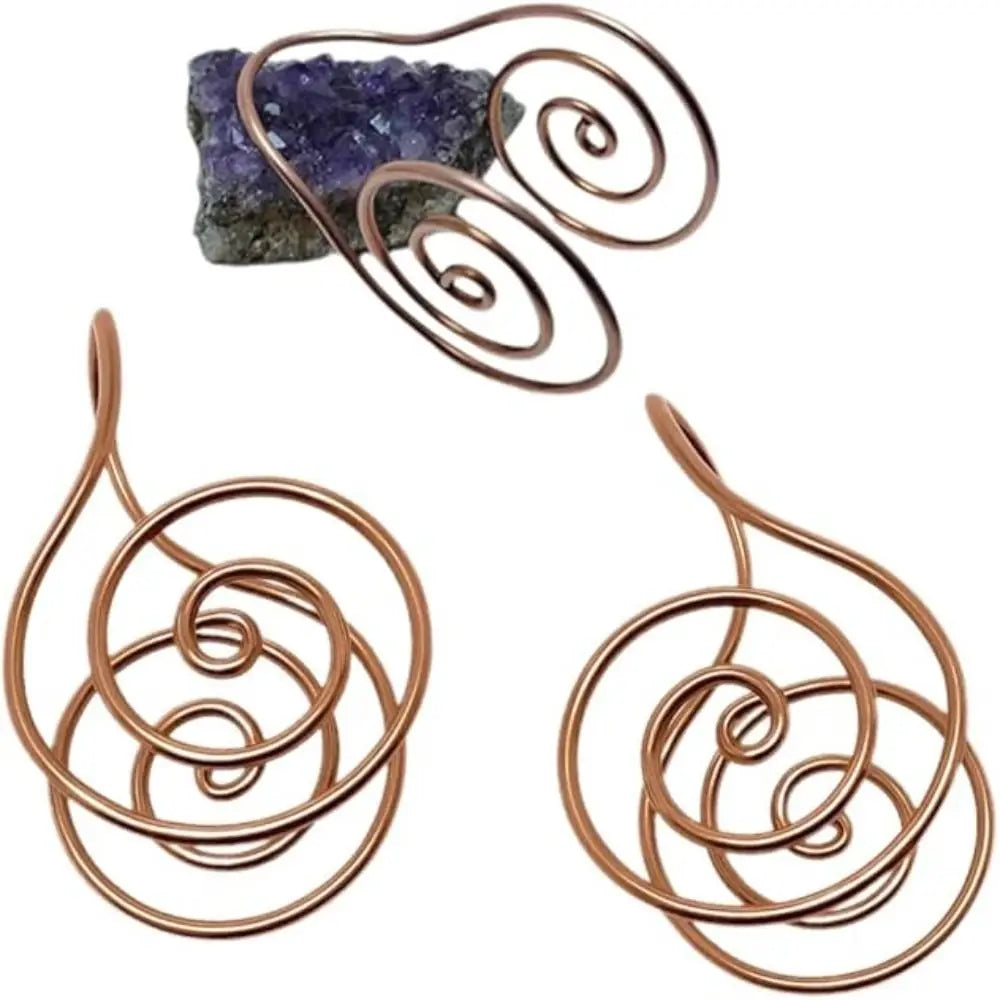 Adjustable Copper Tone Palm Ring Portable Handmade Reiki Energy Spiral Hand Ring Jewelry Accessories Copper Tone Cuff