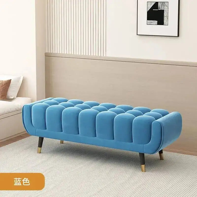 Living Legs  Luxury Entryway Tapered Velvet Bedroom Tufted Bench for Bench Room Upholstered Plump Cushion