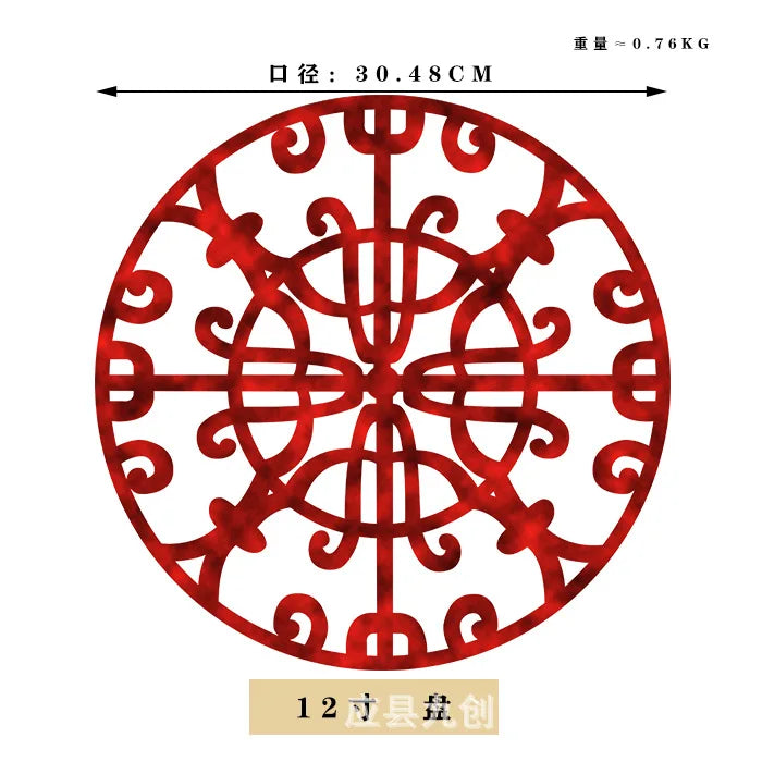 3 Color Ceramic Plate Hand-Painted Red Art Creative Round  Tableware Dinner Plates Set Charger Plates for Wedding Pasta Plate