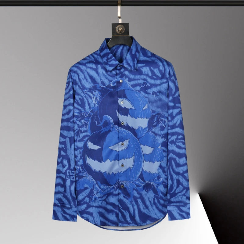 High-end men's shirt 3D printed pattern men's shirt long sleeve lapel fashion casual top Hawaiian shirt vacation large size 6xl