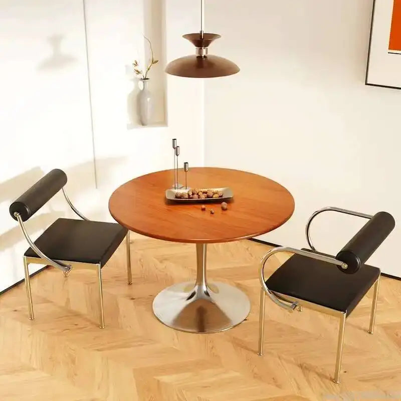 Designer Dining Chair Vintage Style Stainless Steel Study Bedroom Makeup Chair Dresser Furniture