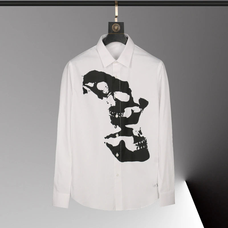 High-end men's shirt 3D printed pattern men's shirt long sleeve lapel fashion casual top Hawaiian shirt vacation large size 6xl