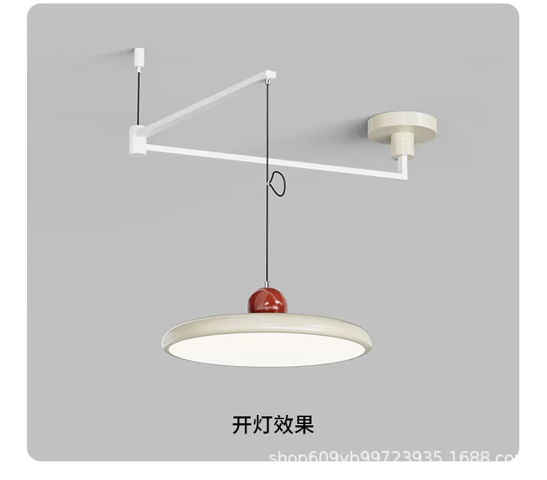 Movable Rocker Arm Restaurant Chandelier Modern Simple Table Light Advanced French Full Spectrum Eye Protection Light