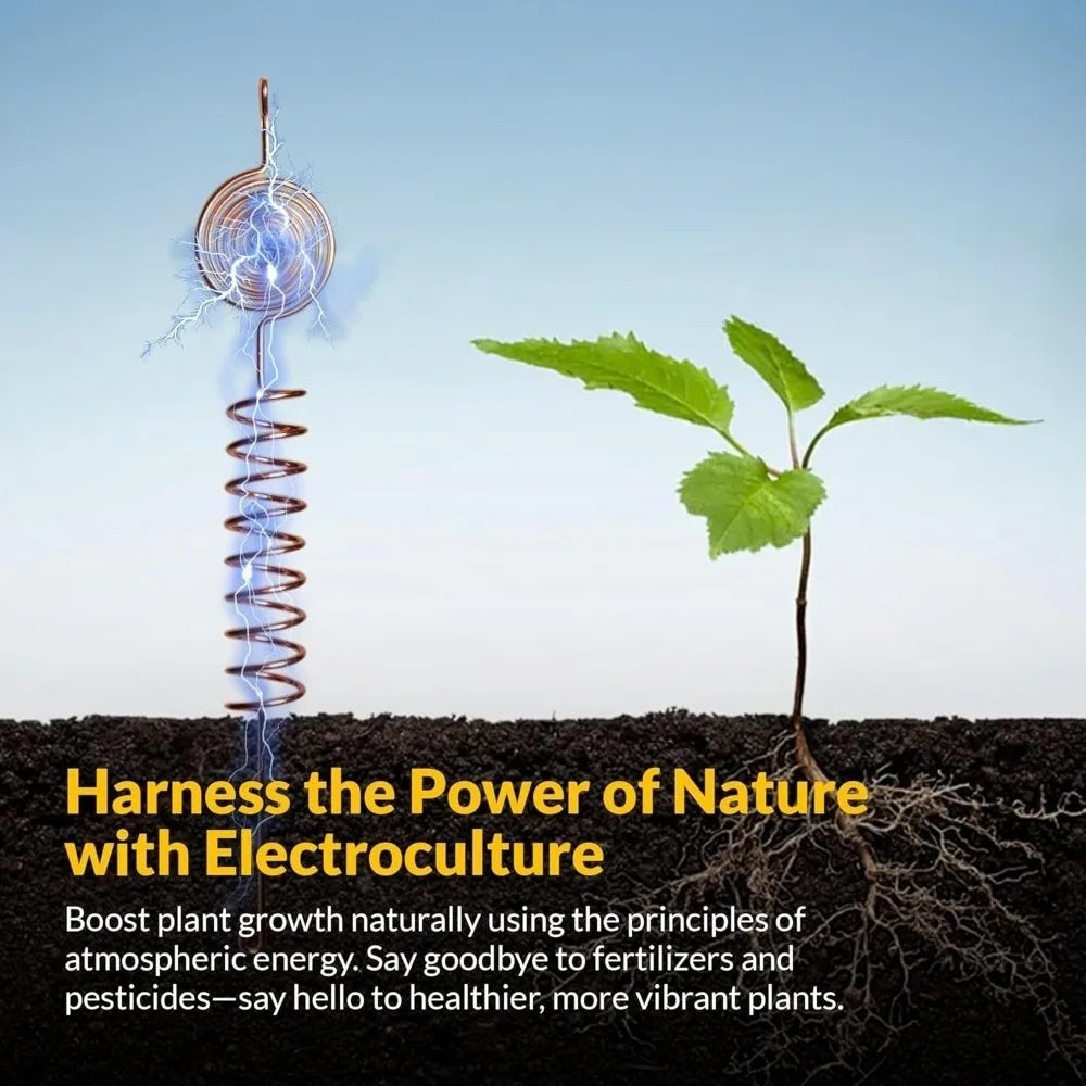 3pcs Vitality Plant Growth Electroculture Plant Stakes Orgone Energy Copper Wire Coil Stakes Plant Support Stakes Indoor Outdoor
