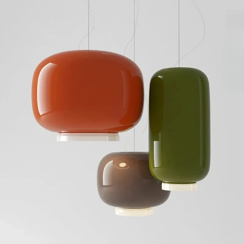 Italy Design Glass Pendant Lights Colorful Suspension Ceiling Hanging Lamp with E27 Bulbs for Dining Room Bedroom Living Room