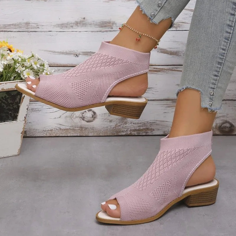 Sandals Fashion Summer Versatile Women Shoe Soft Non Slip Knitted Flat Shoes Breathable Hollow Fish Mouth Designer Shoes