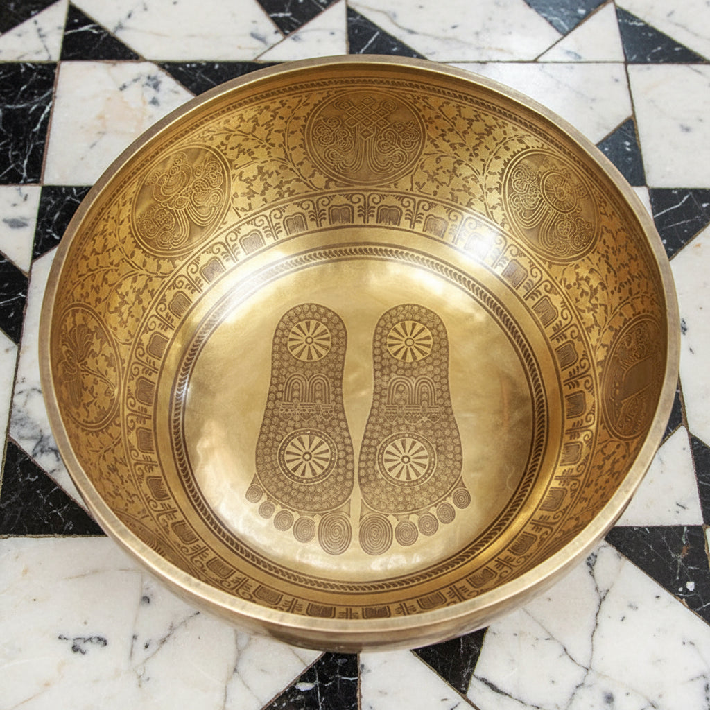 Nepal Handmade Brass Tibetan Bowl Large Foot Massage Bowl Professional Foot Massage Bowls Meditation Singing Bowl Percussion