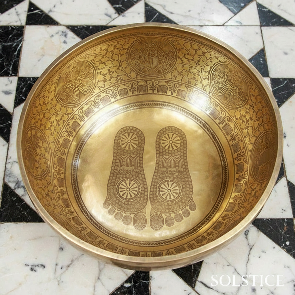 Nepal Handmade Brass Tibetan Bowl Large Foot Massage Bowl Professional Foot Massage Bowls Meditation Singing Bowl Percussion