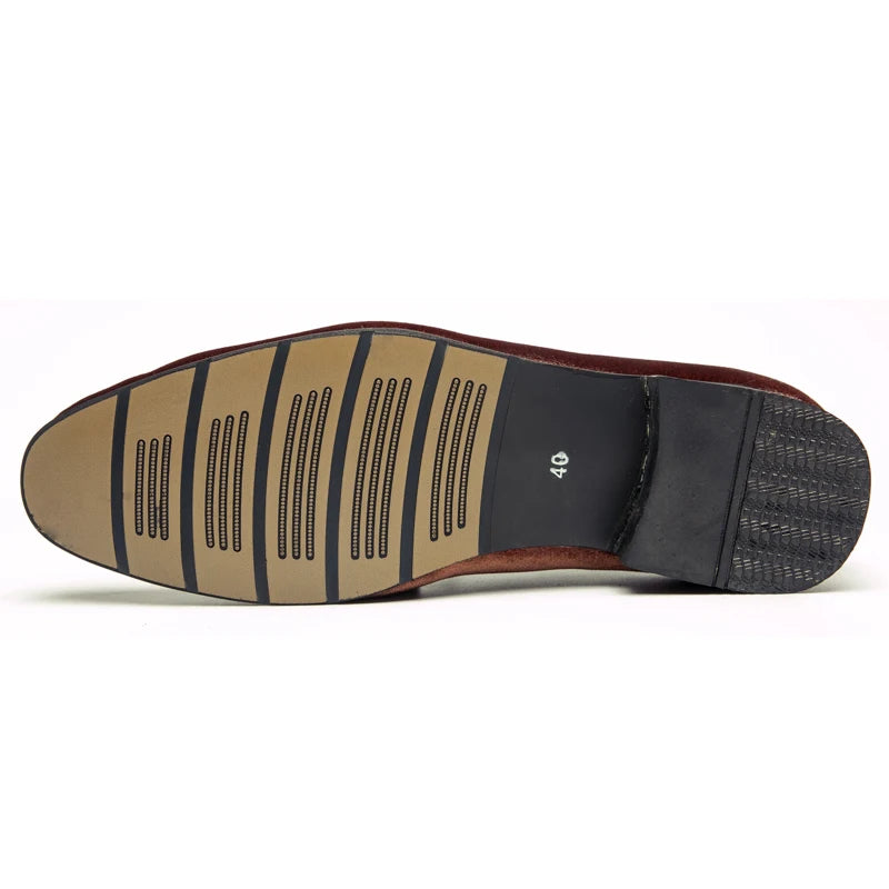 Men's Handmade Minimalist Suede Leather Shoes (Black Green Blue Brown) Velvet Leather Fried Dough Twists Rope Lefu Shoes for Men