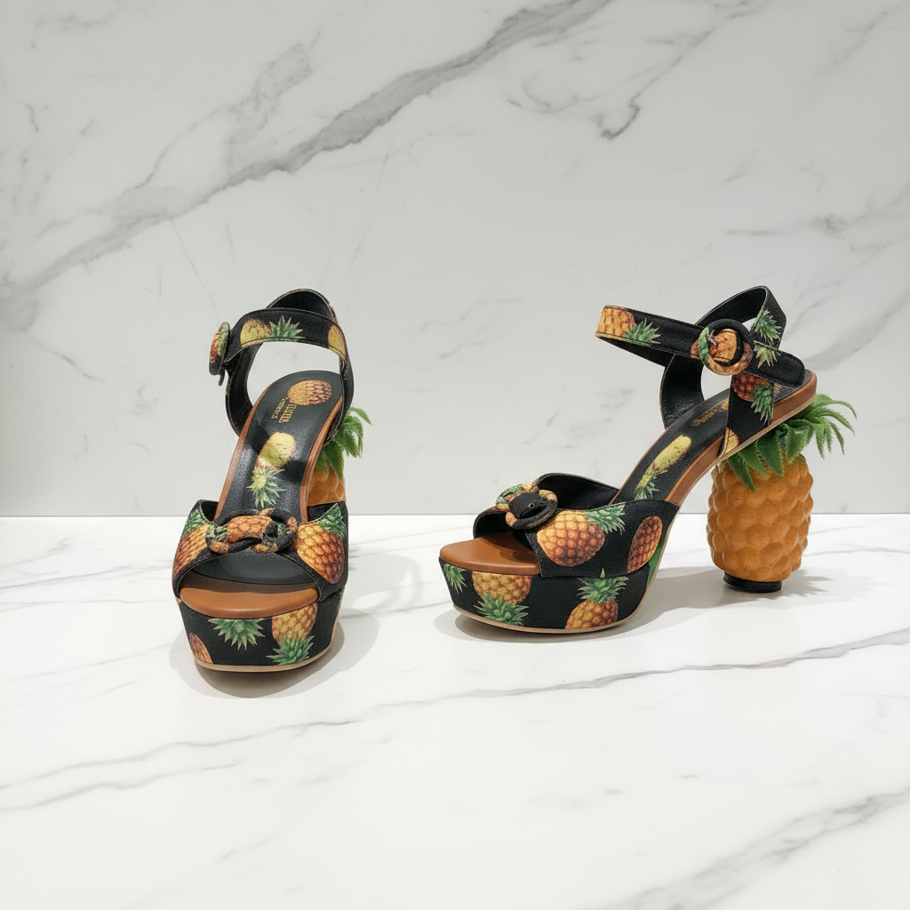 Super Chic High Pineapple Heel Sandals Women Peep Party Shoes