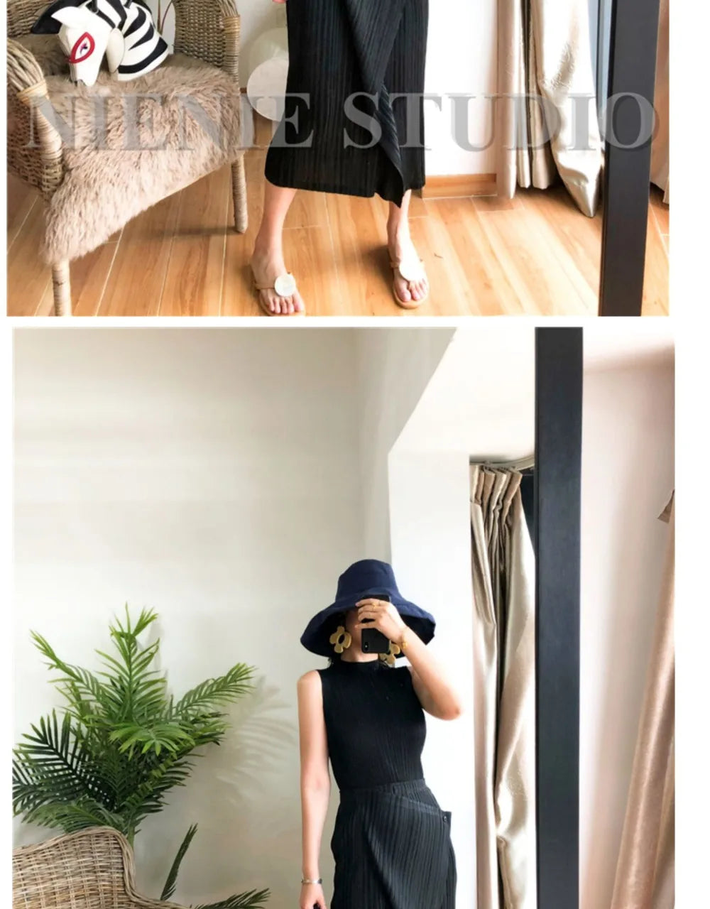 Miyake Pleated Skirt High Waist One Button Stitching Long Asymmetrical Skirt Two Piece Straight Korea Fashion Aesthetic Clothes