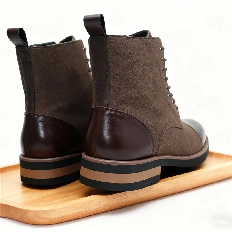 High Quality Men's Autumn New Comfortable High Top Casual Leather Shoes Fashion Brand Men's Lace Up Non Slip Casual Short Boots
