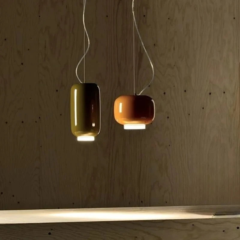 Italy Design Glass Pendant Lights Colorful Suspension Ceiling Hanging Lamp with E27 Bulbs for Dining Room Bedroom Living Room