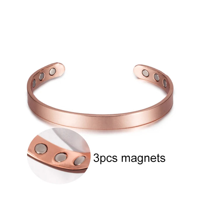 Pure Copper Bracelets for Women Arthritis Pain Relief Adjustable Magnetic Bangles Benefits Healing Energy Minimalist Jewelry