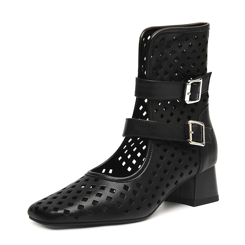 Sexy Brand Luxury Gold Gladiator Sandals Platform Beige Summer Mesh Grid Ankle Boots Roman Sandals For Woman Genuine Leather