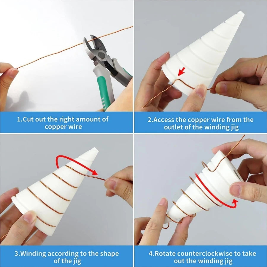 40m/130ft Pure Copper Wire with Fibonacci Coil Winding Jig for Electroculture Gardening, Growing Garden Plants and Vegetables