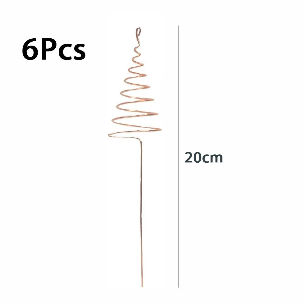 6Pcs Electroculture Plant Stakes Kit Garden Coppers Coils Antennas For Growing Plant Vegetables For Fruits For Flower