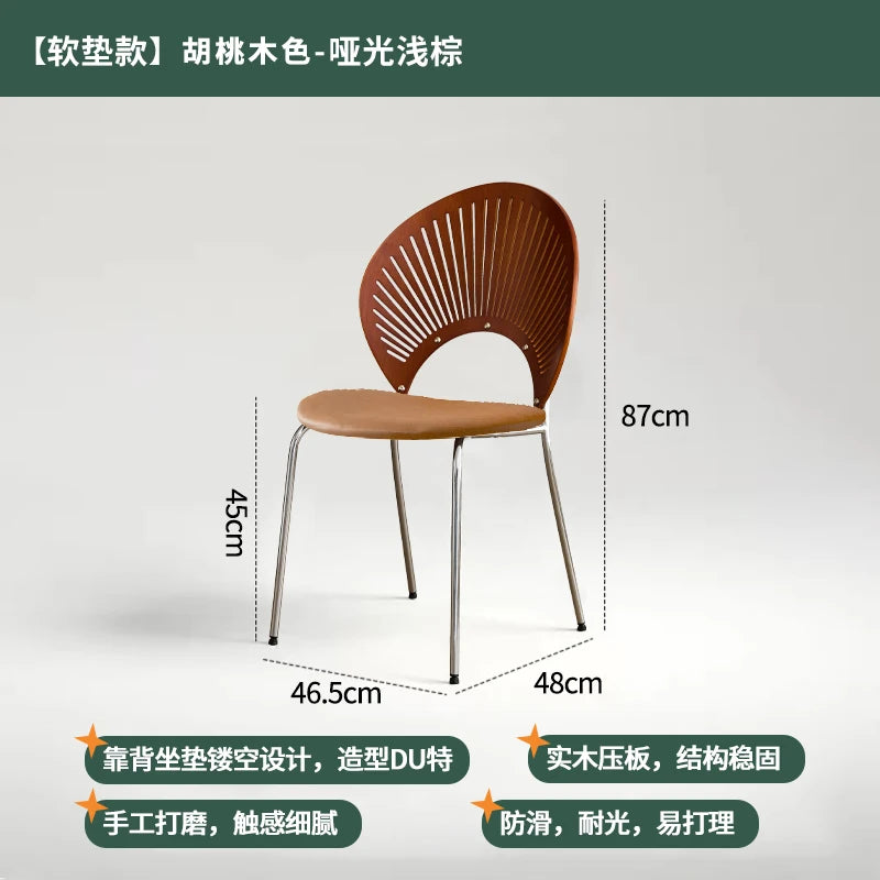 Home Furniture Restaurant Dining Chairs Living Room Leisure Chair Customized Stainless Steel Chairs Single Backrest Armchair