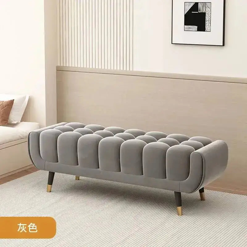 Living Legs  Luxury Entryway Tapered Velvet Bedroom Tufted Bench for Bench Room Upholstered Plump Cushion