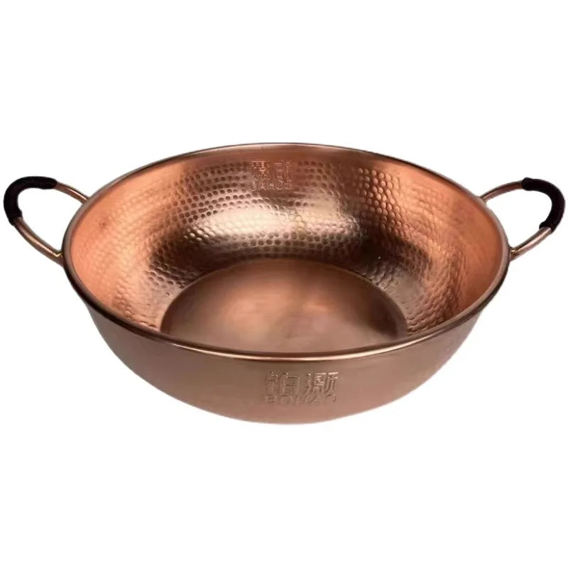 Artisan Hammered Copper Hot Pot Universal Heat Retention Cookware for All Stove Types Practical Soup Pot