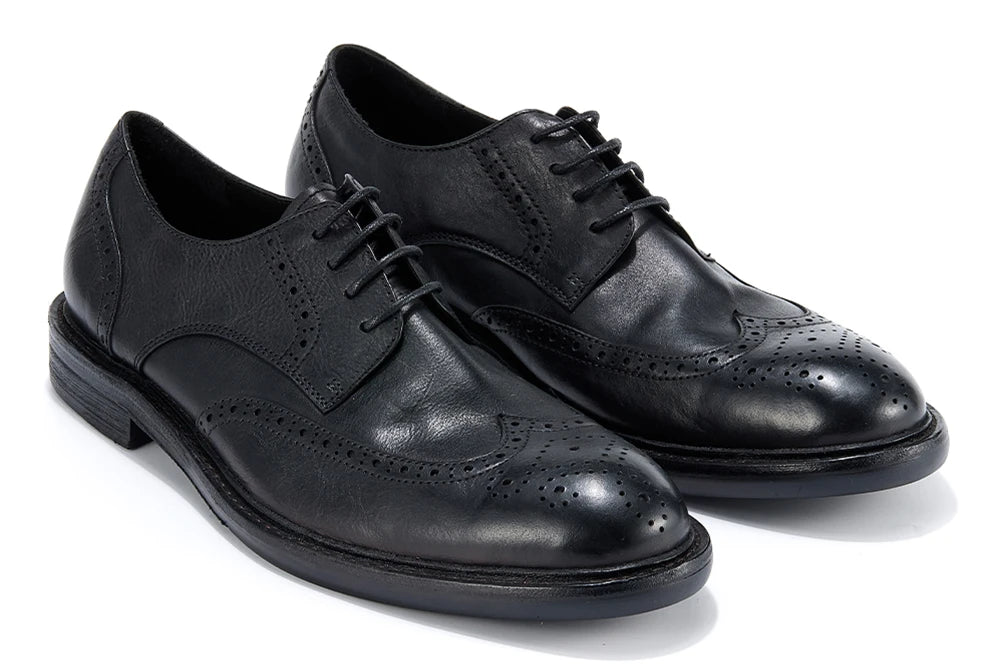 Men's Full-grain Genuine Leather Formal Dress Shoes Soft Comfortable Business Casual Footwear Classic Men's Footwear