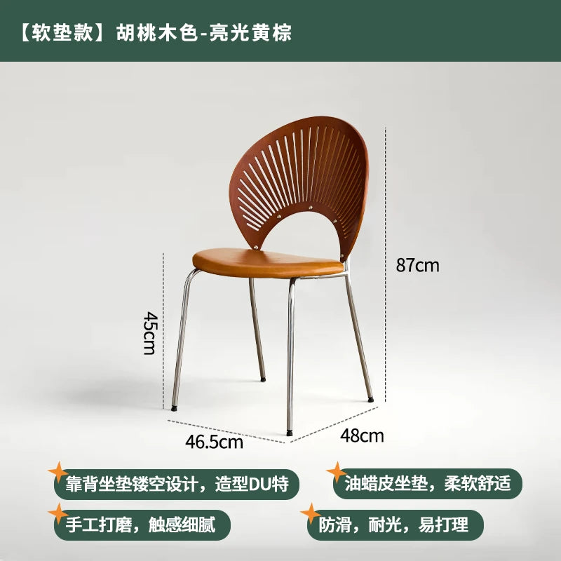 Home Furniture Restaurant Dining Chairs Living Room Leisure Chair Customized Stainless Steel Chairs Single Backrest Armchair