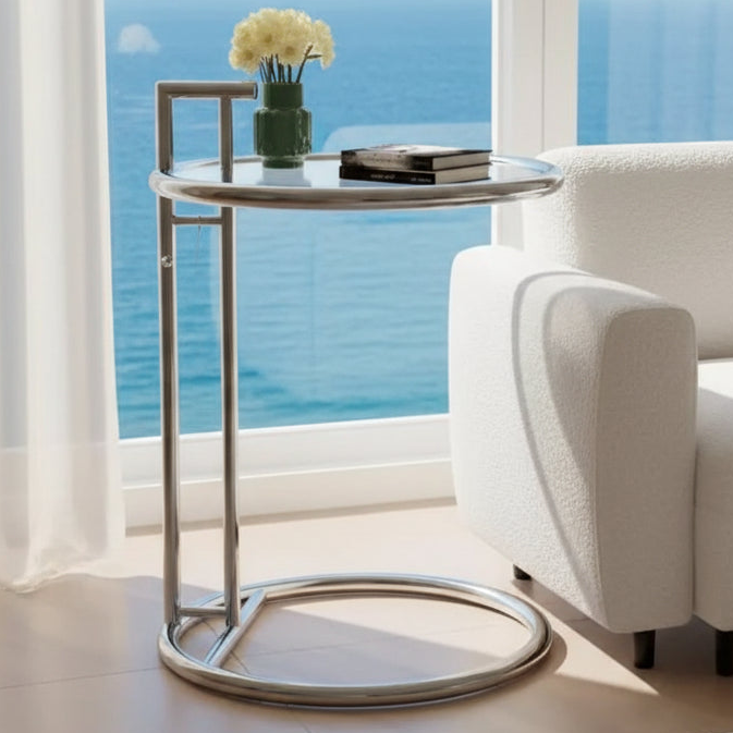 End Adjustable Table C-shape Glass Sofa Coffee Table Room Nordic Side Lift Design Living Stainless Steel Furniture