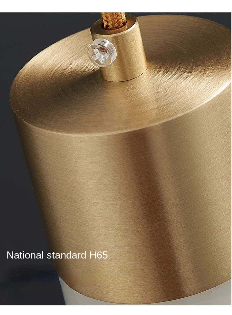 Modern Copper Light Luxury Pendant Lamp Marble Bedside Bedroom Hotel Dining Room Kitchen Stone Hallway Hanging Lighting Led