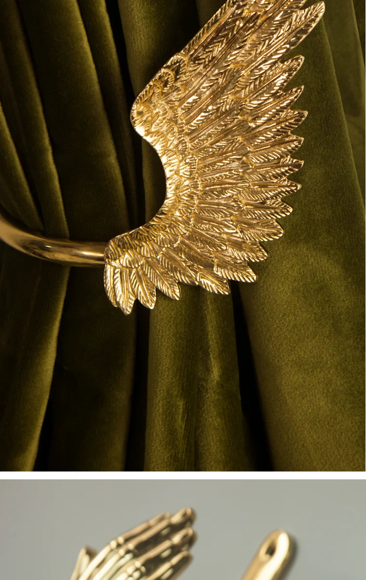 Luxury Brass Curtain Hook Retro Gold Wall Mounted Hanger for Bedroom Living Room Entryway Decor Elegant Hardware Accessories