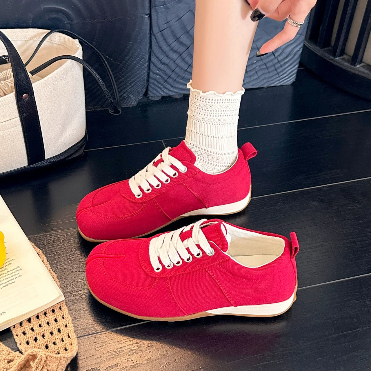 German Training Shoes Women's 2026 Summer Lace Up Forrest Gump Shoes Women's Split Toe Breathable Sports Shoes