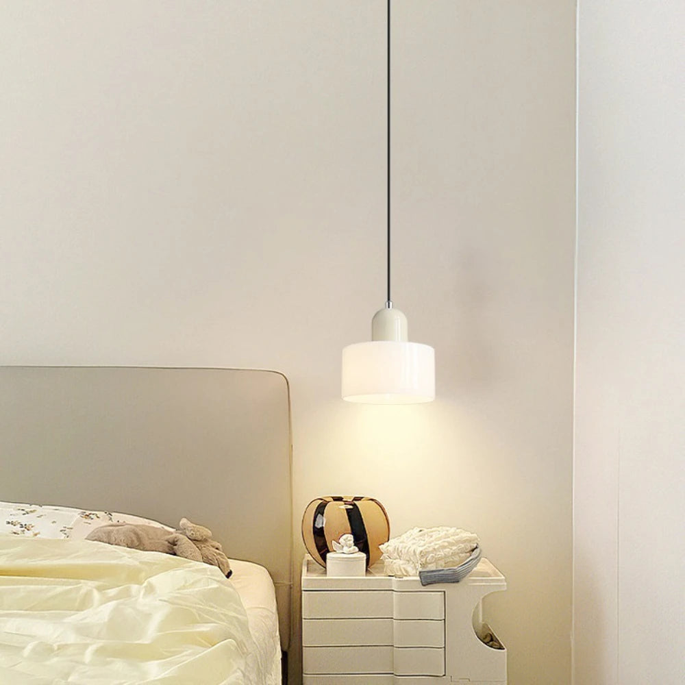 Nordic Modern Glass Bedroom Bedside Long Line Small Chandelier Restaurant Bar Chandelier Simple Lighting Atmosphere Lamp E27