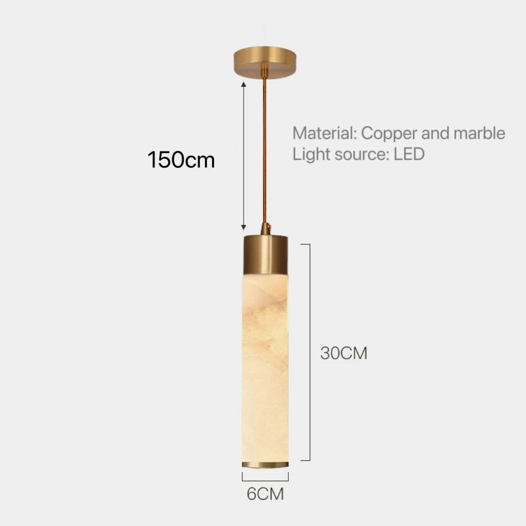 Modern Copper Light Luxury Pendant Lamp Marble Bedside Bedroom Hotel Dining Room Kitchen Stone Hallway Hanging Lighting Led