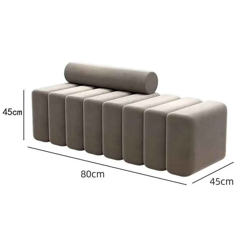Bedside Bench Modern Creative Reception Coat Chair Light Luxury Fabric Casual Shoes Changing Stool 80x45x45cm