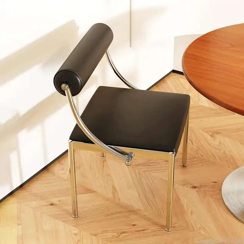 Designer Dining Chair Vintage Style Stainless Steel Study Bedroom Makeup Chair Dresser Furniture