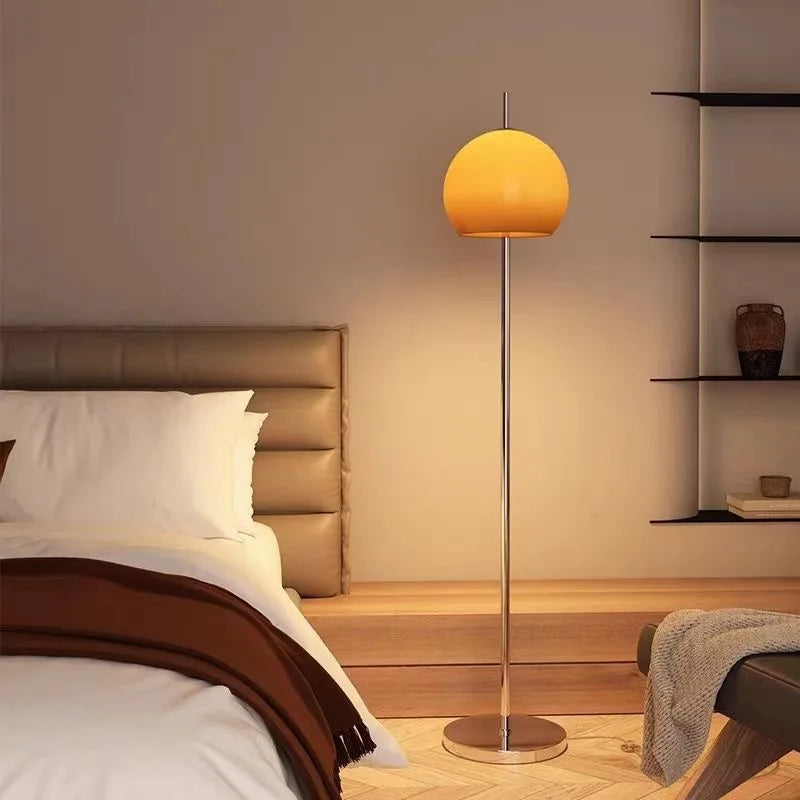 Floor Lamp Design Sense Retro Living Room Bedroom Study Glass Creative French Cream Atmosphere Vertical Table Lamp