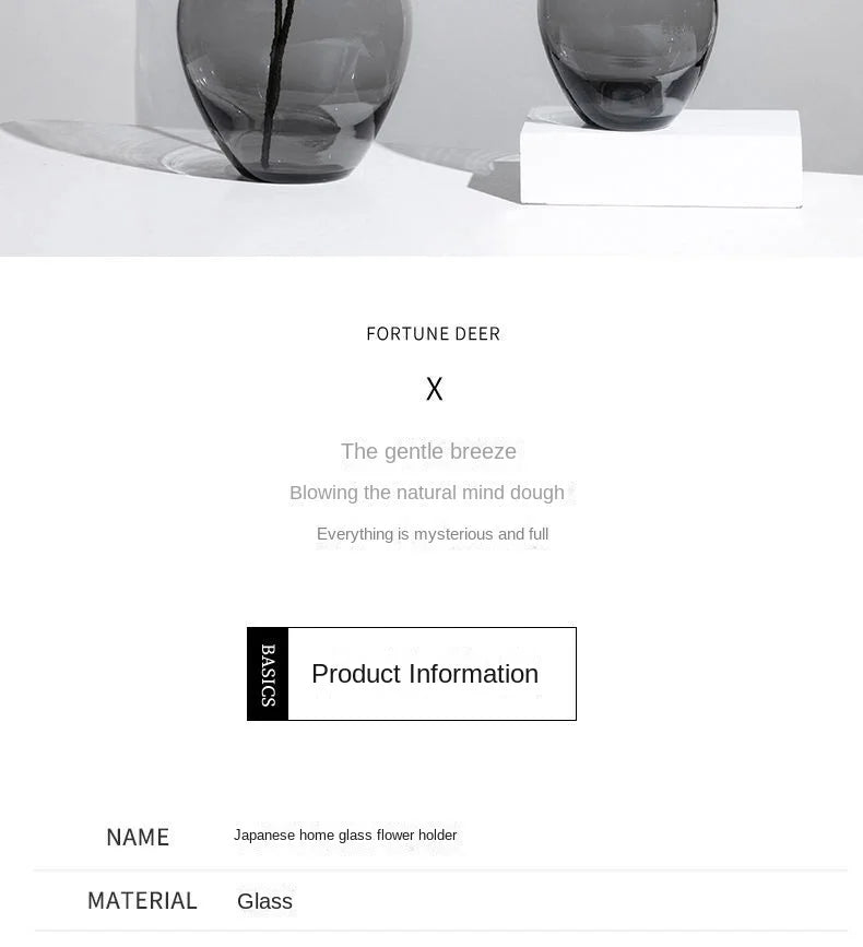 Japanese Style Big Belly Clear Glass Vase Living Room Decoration Simple Ins Home Room Decoration Wedding Decoration