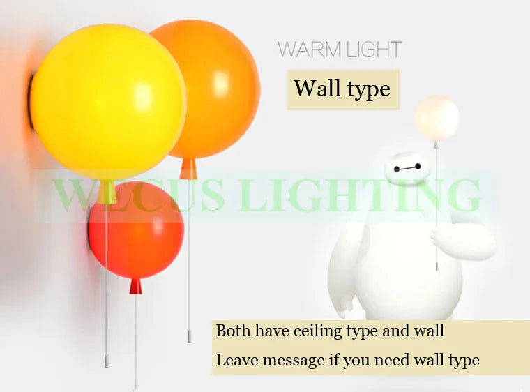 Fashion Balloon Lamps Ceiling Lights Colorful Baby Child Room Lamp Dining Room Bedroom Bedside Aisle Balcony Light Lamparas