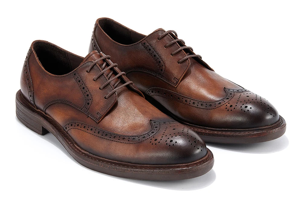 Men's Full-grain Genuine Leather Formal Dress Shoes Soft Comfortable Business Casual Footwear Classic Men's Footwear